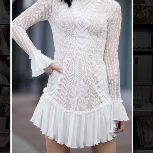 Boutique White Print Dress NWOT - Picture 2 of 4